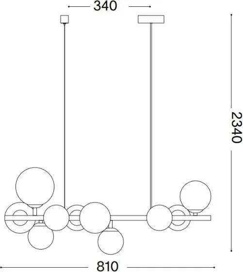Lustră LED pe cablu Ideal Lux PERLAGE 10xG9/3W/230V negru