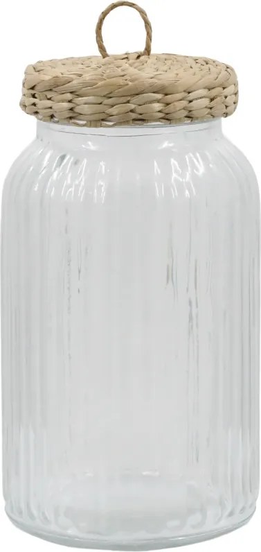 Borcan cu capac din papura, H20/D11cm - 1200 ml