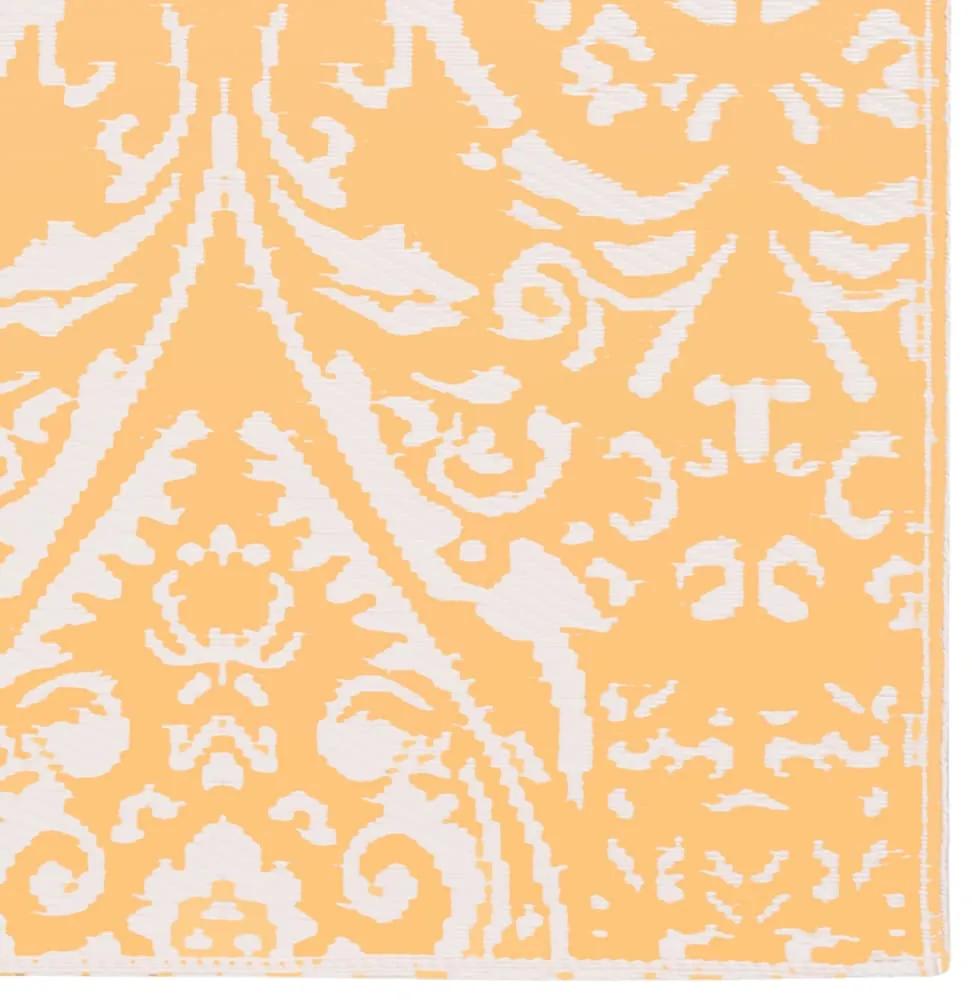 Covor de exterior, portocaliu alb, 160x230 cm, PP portocaliu si alb, 160 x 230 cm