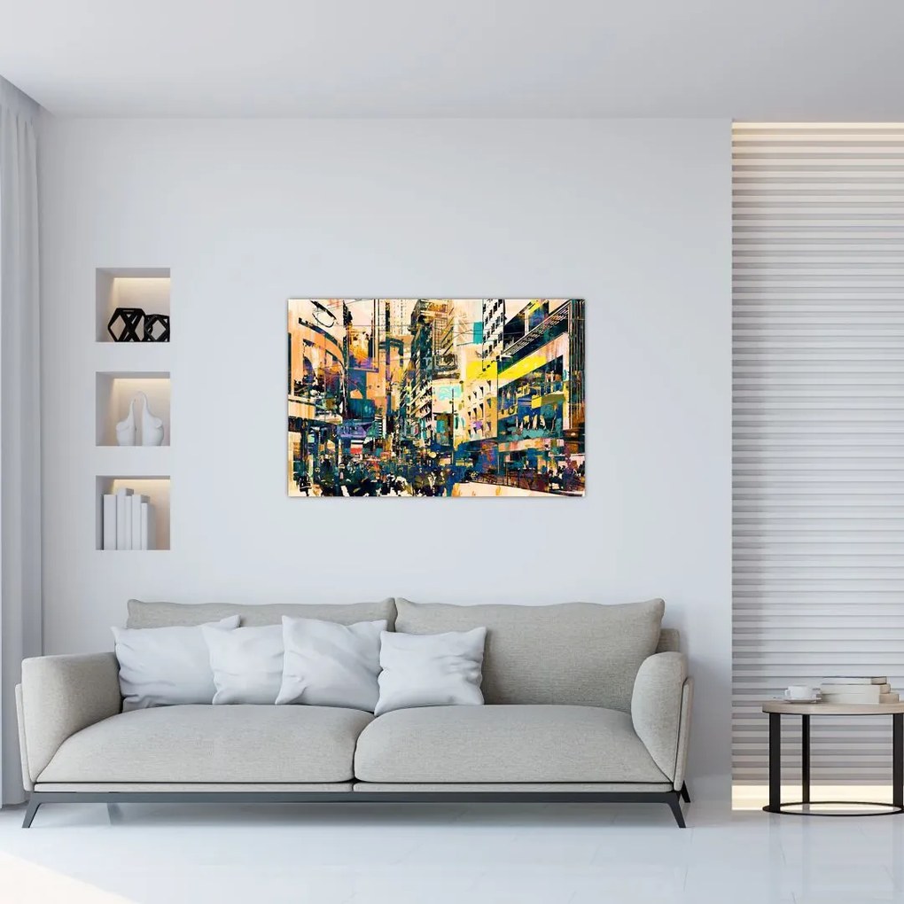 Tablou abstacțiunii pictate (90x60 cm)