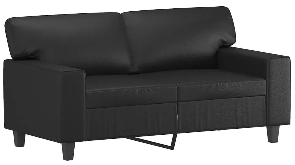 359412 vidaXL Canapea cu 2 locuri, negru, 120 cm, piele ecologică