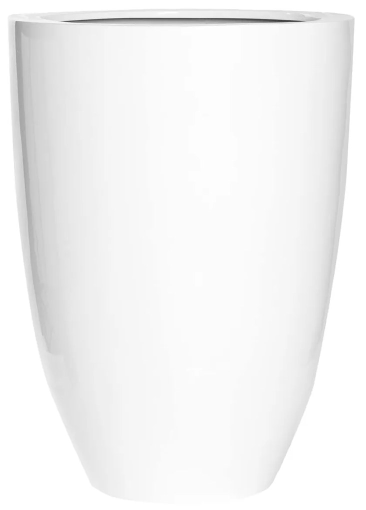 Jardiniera Ben, alb lucios, dimensiuni multiple - PotteryPots Mărime: L - v. 55 cm, ⌀ 40 cm