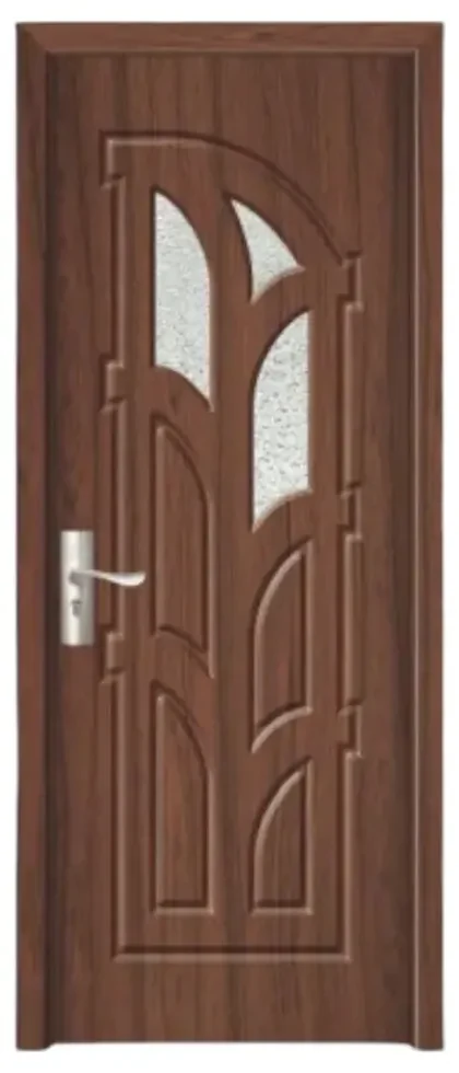 Usa Interior din MDF Novo Doors ND308, Cadru din Lemn Masiv, Geam Sablat, KIT COMPLET, Toc , Manere si balamale incluse (Culoare: Nuc, Dimensiune: 70