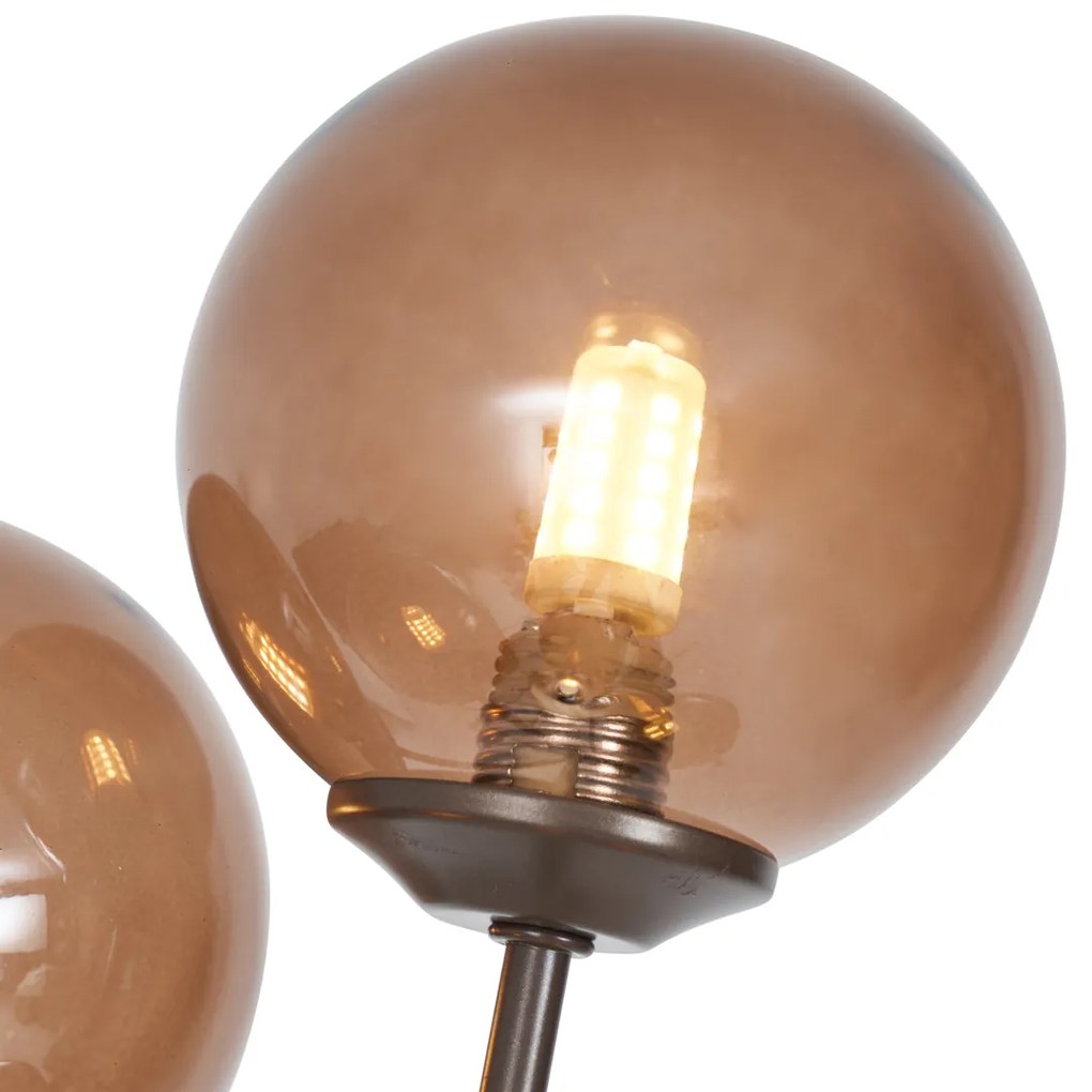 Lampă de podea de design bronz cu sticlă bronzată cu 5 lumini - Atena