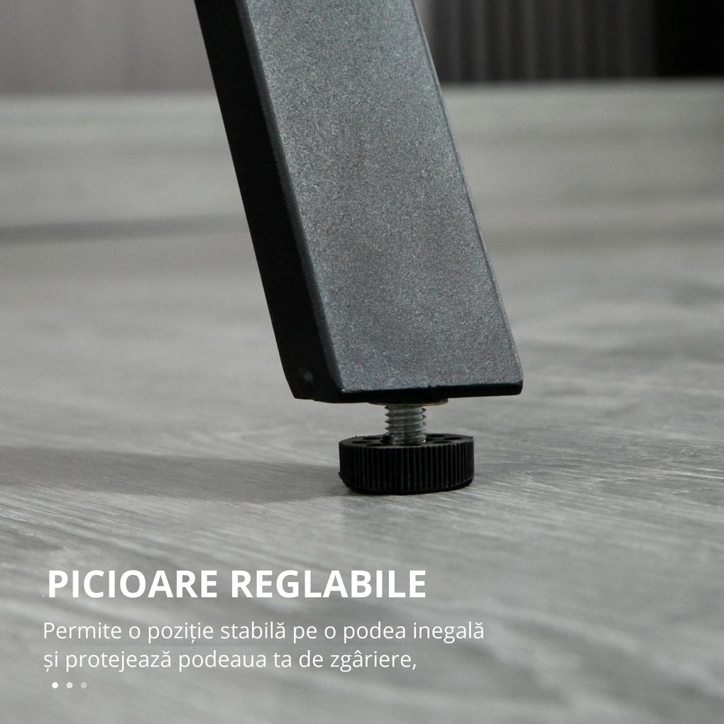 HOMCOM Masă de Bar Rectangulară pentru 4, Blat Efect de Marmură, Design Modern, 120x60x102 cm, Negru | Aosom Romania