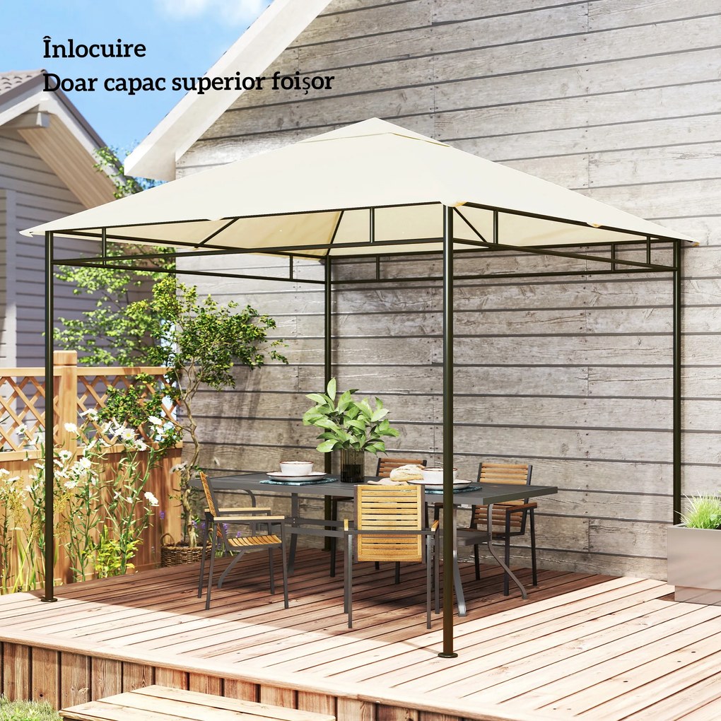 Outsunny Tetto di Ricambio Telo Sostitutivo per Gazebo Traspirante 3x3m | Aosom Romania