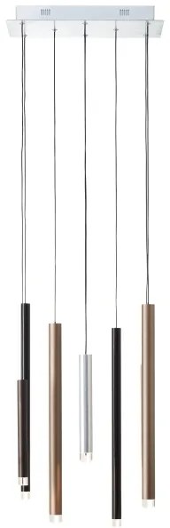 Brilliant - LED CEMBALO, lustră suspendată pe cablu, cu reglare a intensității, LED 32W, 230V, crom/negru/maro