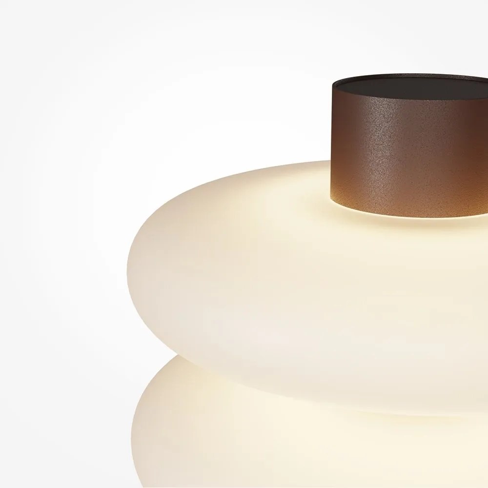 Mini Lampa de masa LED metal maro, sticla Nuvem