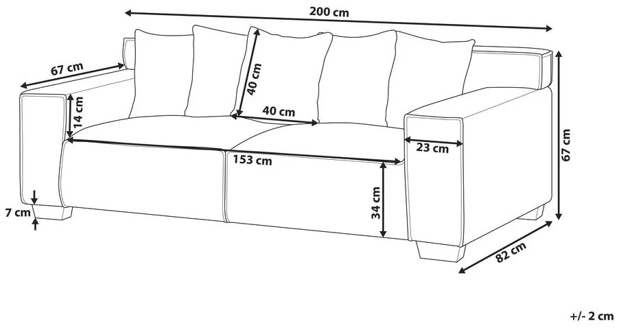 Canapea trei locuri VASAN (gri deschis). 1023610