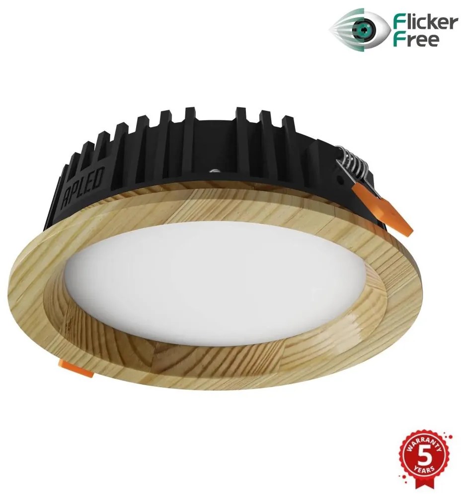 Corp de iluminat LED încastrat RONDO LED/6W/230V 3000K d. 15 cm lemn masiv pin APLED