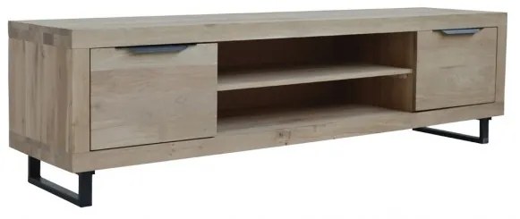 Comoda TV natur, din lemn masiv de stejar, Loft