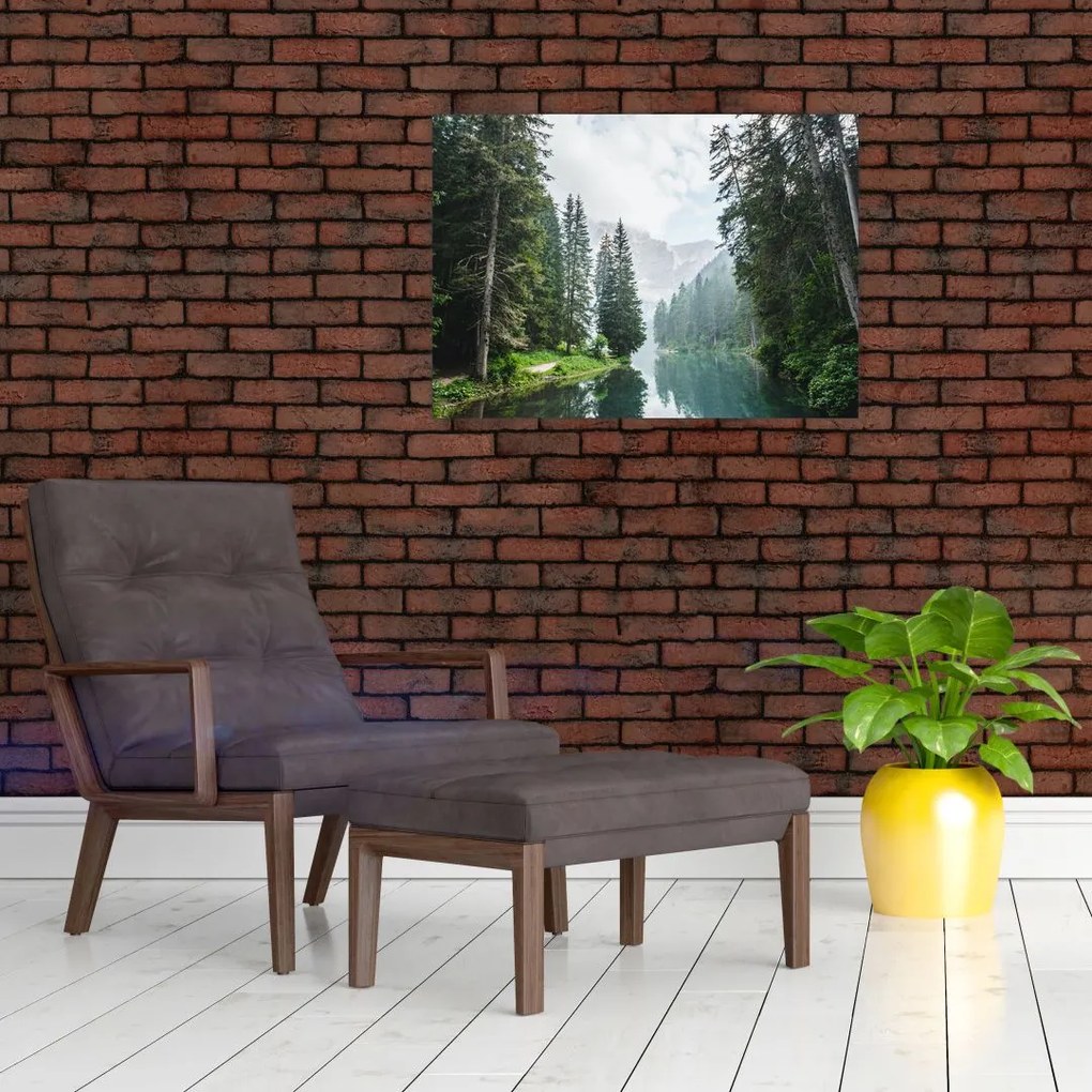 Tablou lacului în pădure (70x50 cm)