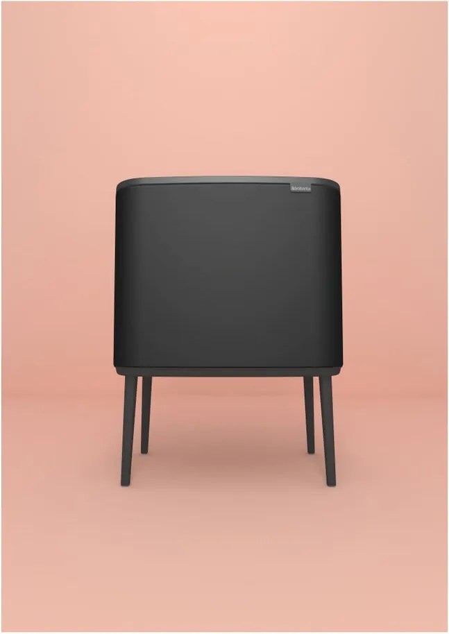 Coș de gunoi negru mat cu senzori de atingere din oțel 36 l Bo Touch Bin – Brabantia