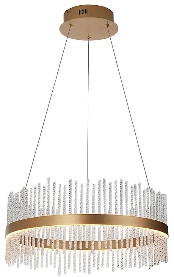 Lustră LED dimabilă pe cablu Endon 107671 ADRIEL LED/41W/230V 3000K auriu/transparent