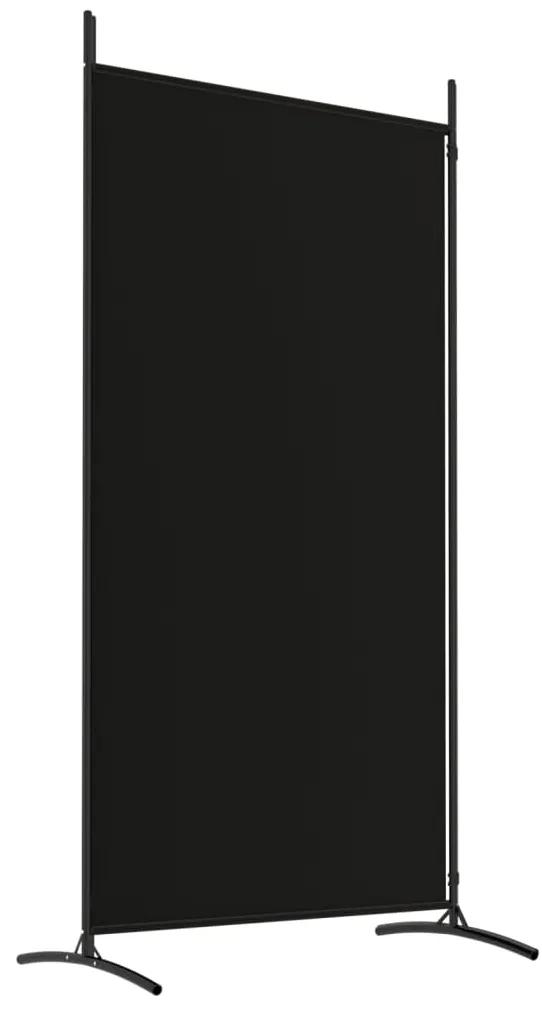 Paravan de camera cu 2 panouri, negru, 175x180 cm, textil