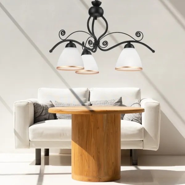 Lustră pe lanț RETRO II 3xE27/60W/230V negru