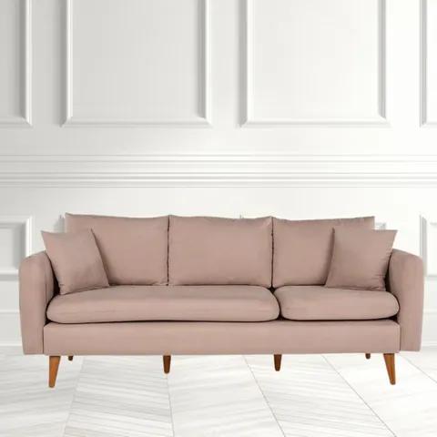 Canapea cu locuri ZAYLEE, Bej, 215x91x85 catifelată, Stil modern, de asteptare/Birou | BIANO