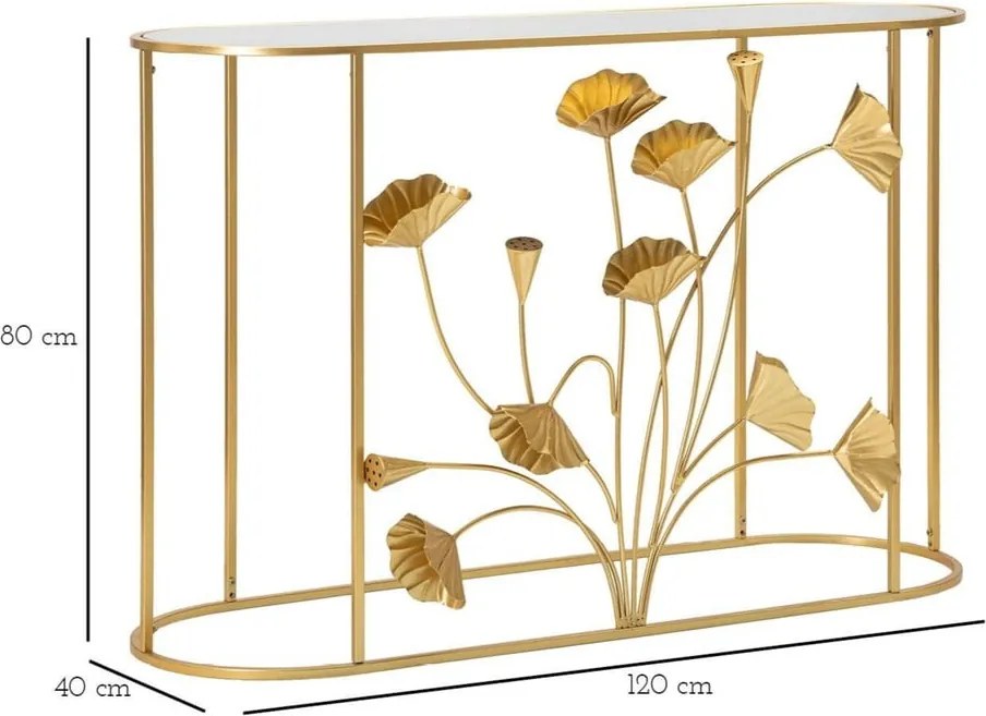 Masă consolă aurie 40x120 cm Flow – Mauro Ferretti