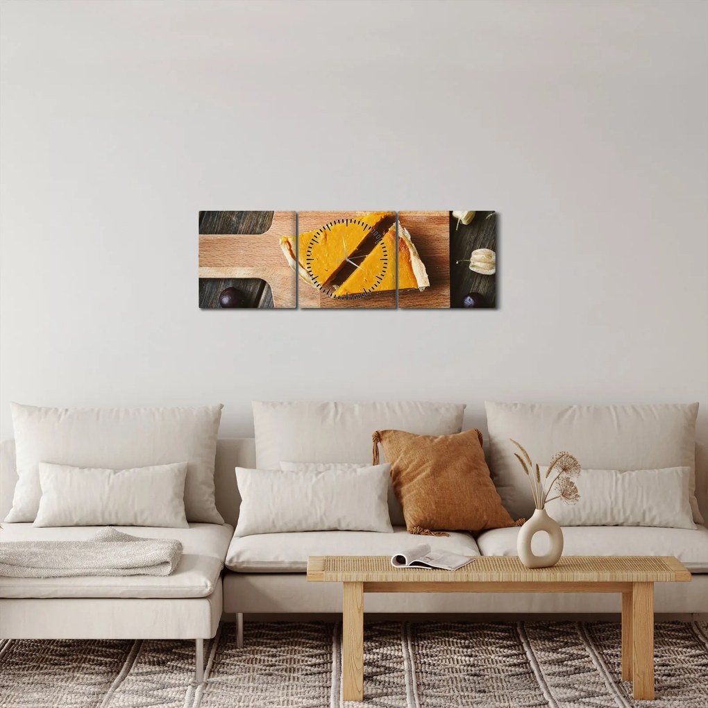 Tablou -Prăjitură cu dovleac (cu ceas) (90x30 cm)