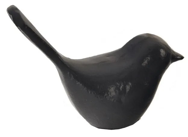 InDecor Pasăre metalică neagră, 13 x 5 x 10 cm