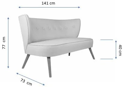 Canapea 2 Locuri, Lemn Solid, Bienville, Caramiziu