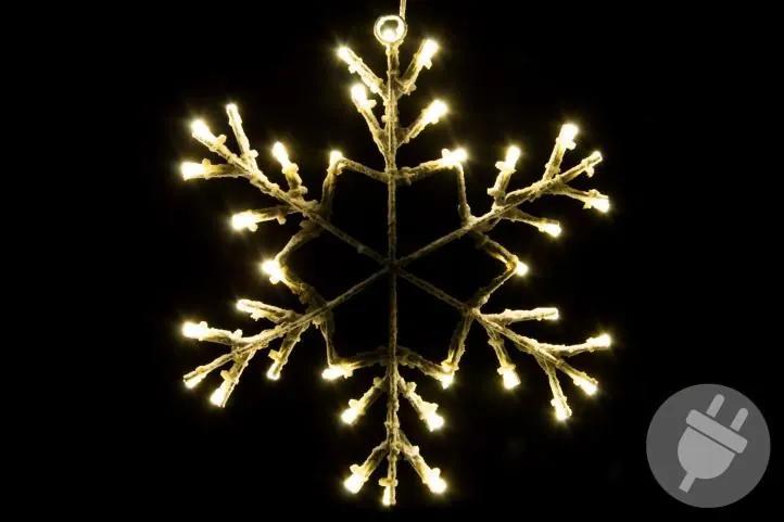 Decor de Crăciun cu LED - fulg de zăpadă, 30 cm, alb cald