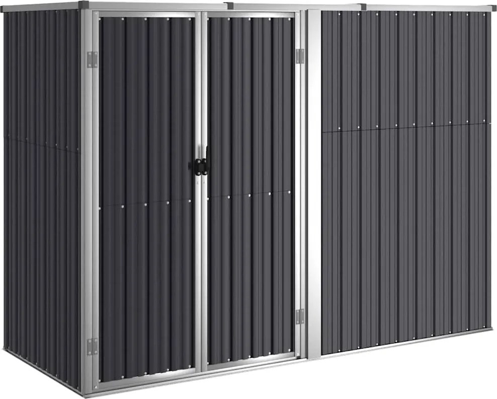 vidaXL Șopron de grădină, antracit, 225x89x161 cm, oțel galvanizat