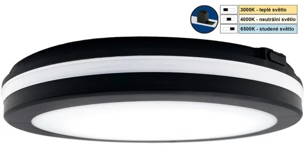Corp de iluminat LED pentru baie COMET LED/24W/230V IP54 d. 30 cm negru Top Light
