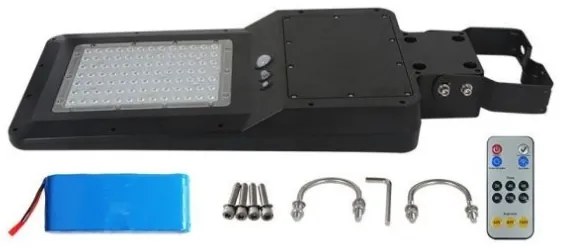 Lampă stradală solară LED cu senzor, 40W, 9,6V, IP65, 4000K + telecomandă