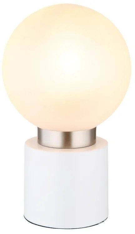 Veioza, lampa de masa design modern Marka alb, nichel, opal