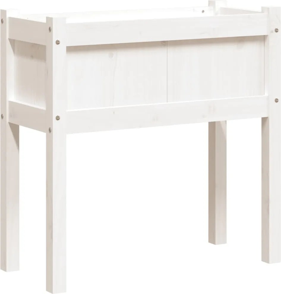 vidaXL Jardinier de grădină cu picioare, alb, 70x31x70 cm, lemn masiv