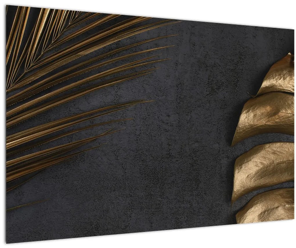 Tablou cu frunze aurii (90x60 cm)