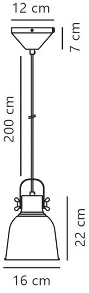 Lustră pe cablu Nordlux ADRIAN 1xE27/25W/230V d. 16 cm gri