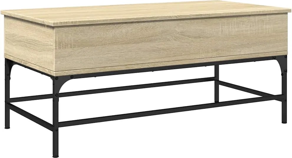 vidaXL Măsuță cafea stejar sonoma 100x50x45 cm lemn prelucrat și metal