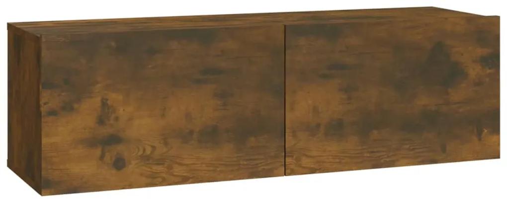 Set dulapuri TV, 4 piese, stejar fumuriu, lemn prelucrat 4, Stejar afumat, 100 x 30 x 30 cm