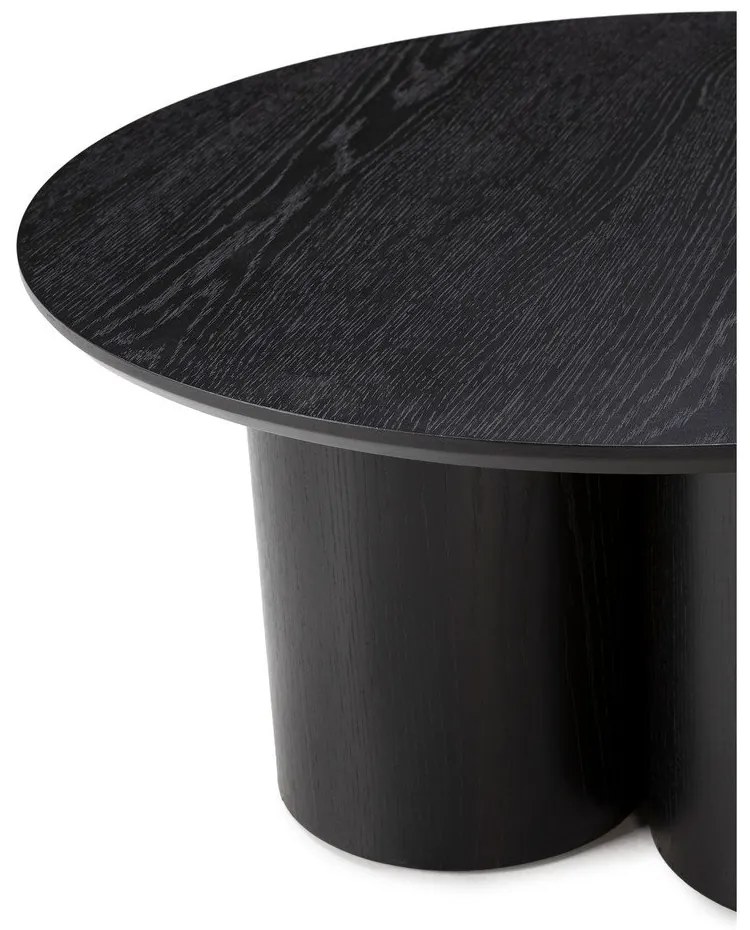 Măsuță de cafea neagră rotundă ø 80 cm Lua – MOME