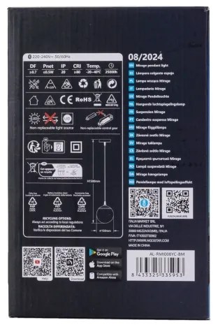 Aigostar - Lustru suspendat pe cablu MESH LED RGBW reglabil LED/8W/230V + telecomandă