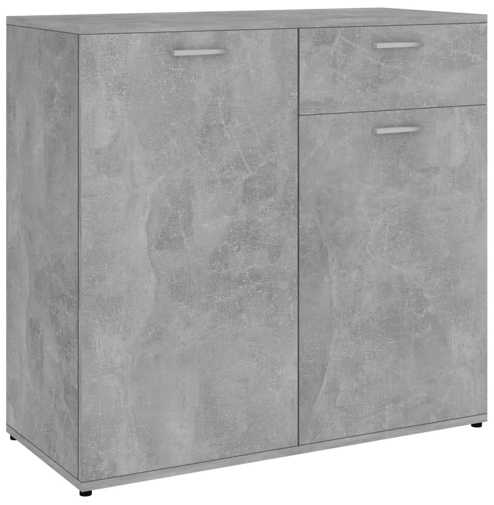 801836 vidaXL Dulap, gri beton, 80x36x75 cm, lemn prelucrat
