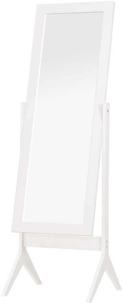 HOMCOM Oglindă Integrală cu 4 Picioare și Unghi Reglabil Alb | Aosom Romania