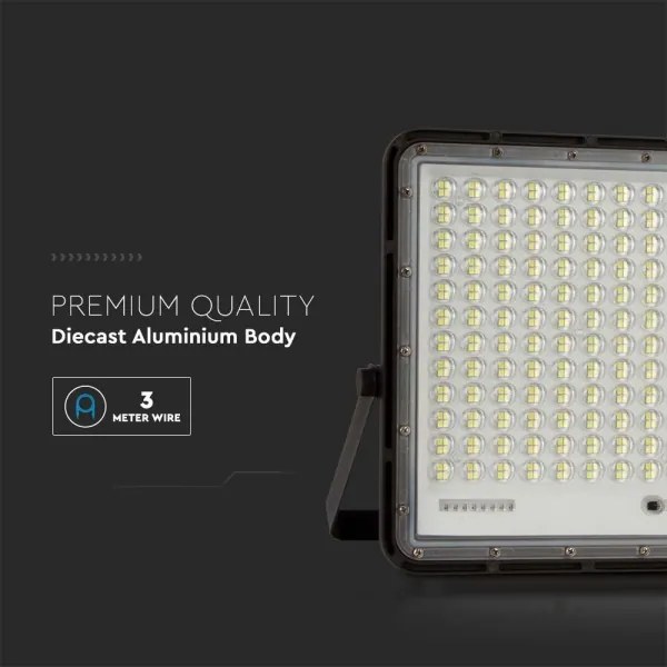 Proiector LED solar de exterior LED/30W/3,2V 4000K negru + telecomandă