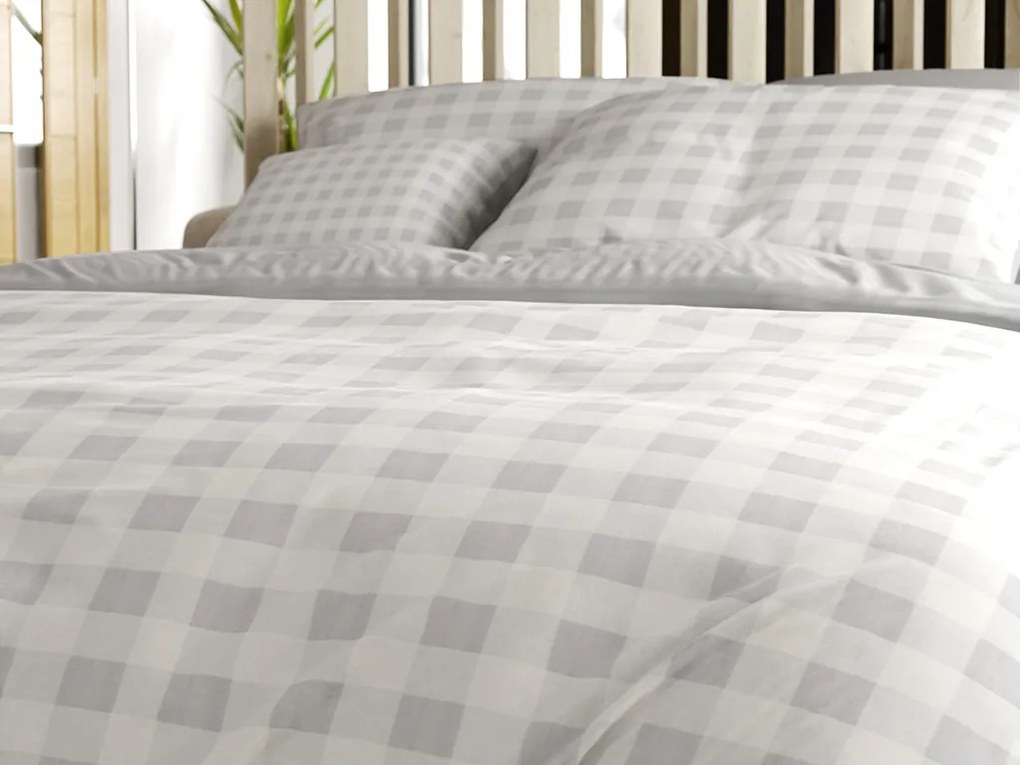 Lenjerie de pat din bumbac Renforce KOSTKA gri Dimensiune lenjerie de pat: 70 x 90 cm | 140 x 200 cm