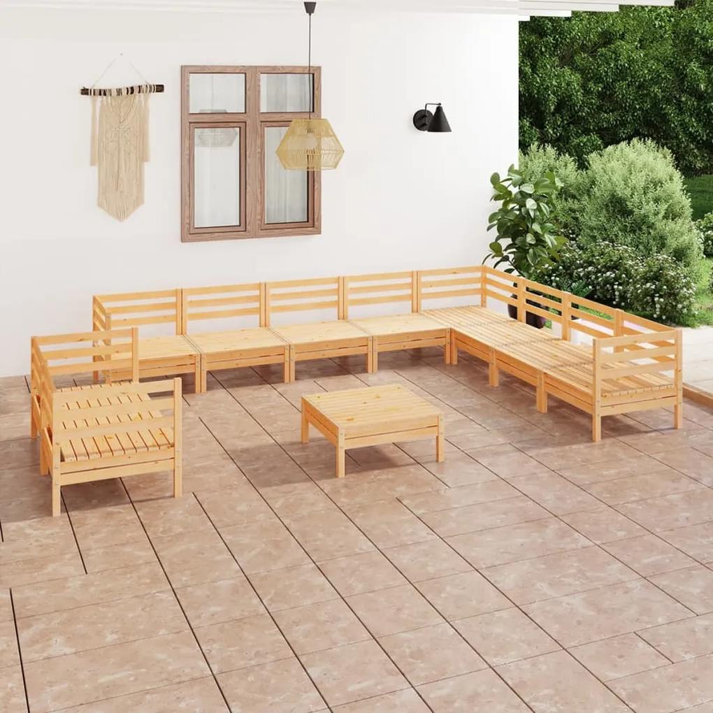 3083199 vidaXL Set mobilier de grădină, 11 piese, lemn masiv de pin