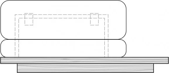 Canapea modulară 1 loc din piele naturală maro, cu platformă din lemn reciclat pe stânga și spătar pe cadru metalic, 82 x 140 x 90 cm, „Oxford”