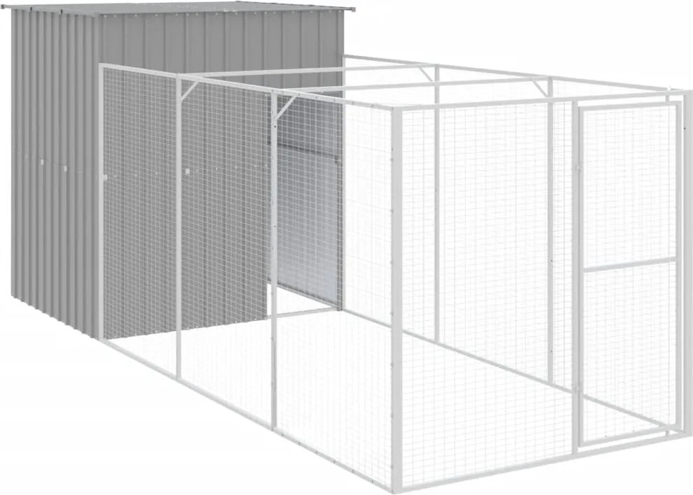 vidaXL Cușcă de câine & țarc gri deschis 165x455x181cm oțel galvanizat