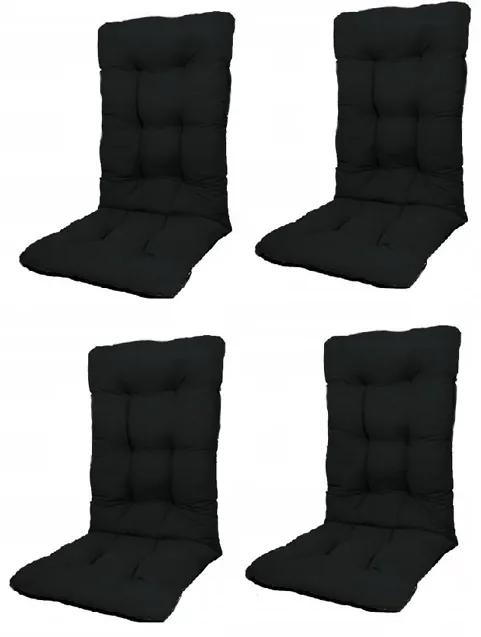 Set Perne pentru scaun de casa si gradina cu spatar, 48x48x75cm, culoare negru, 4 buc/set
