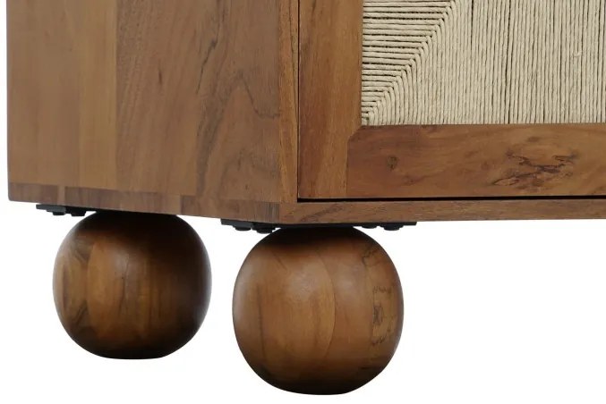 Etajera, maro, din lemn de acacia si rattan, Oasis