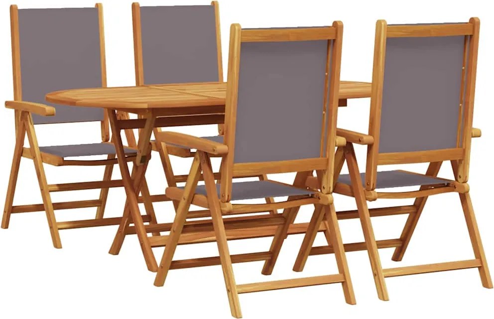 vidaXL Set de masă pentru grădină 5 pcs Antracit Lemn Solid de Acacia