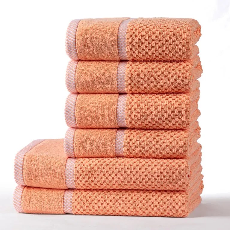 Set de prosoape şi prosoape de baie din frotir MODENA caisă, 6 buc