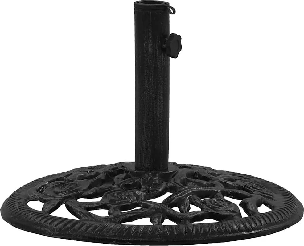 vidaXL Suport de umbrelă, negru, 48x48x33 cm, fontă