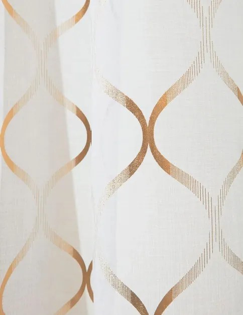 Perdea cu ornamente aurii pe pliuri 140 x 280 cm